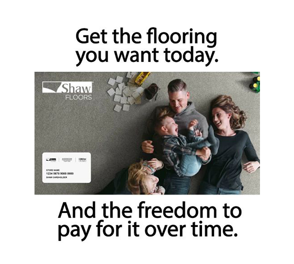 Get the flooring you want today and the freedom to pay for it over time