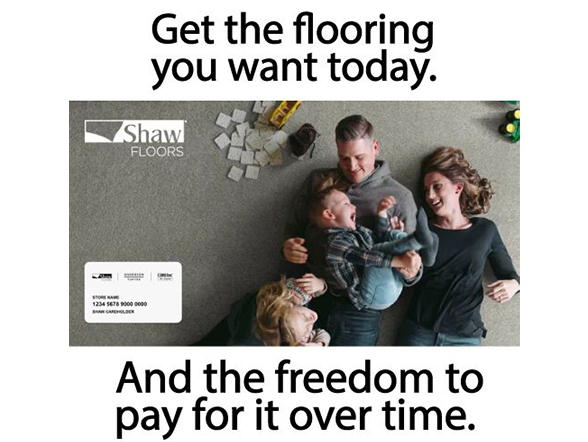 Get the flooring you want today and the freedom to pay for it over time